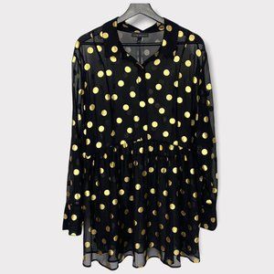 Lane Bryant Gold Polkadot Sheer Tunic Size 22 / 24